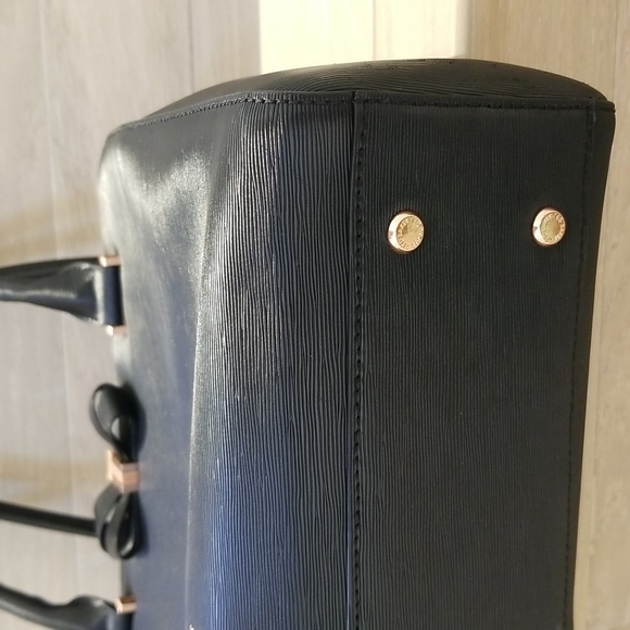 Ted Baker Epi Callaa Bow Detailed Shopper Black Leather Shoulder Bag - Picture 10 of 12